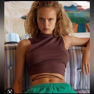 urban outfitter backless seamless tank brown M/L